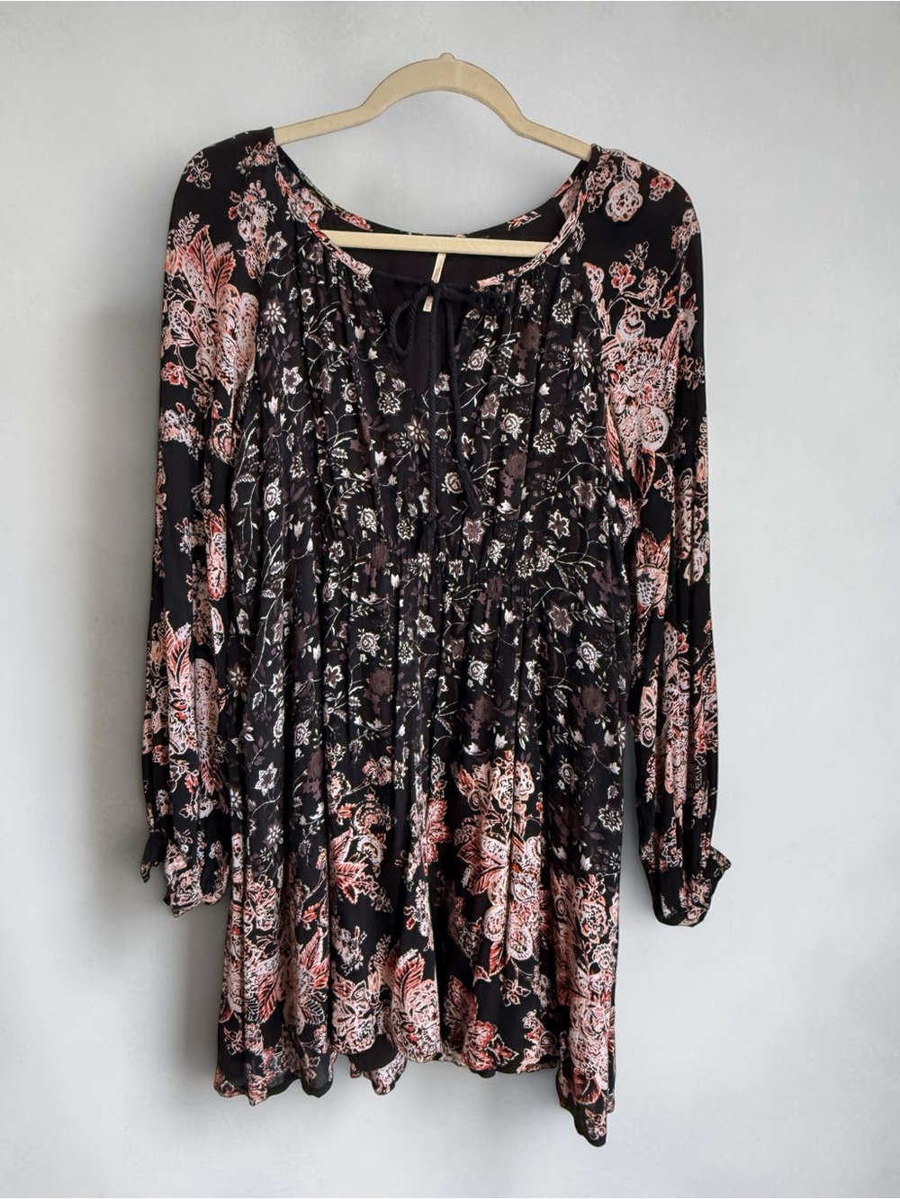 Free People Lucky Lucy Boho Floral Swing Mini Dress Tunic XS - Picture 2 of 9